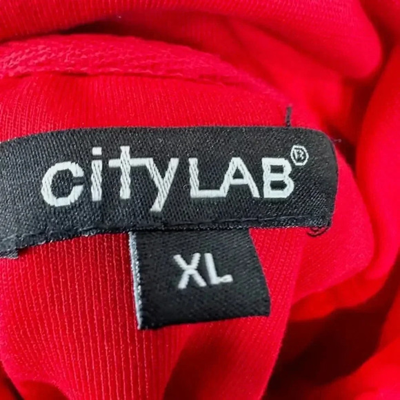 NEW City Lab Zip Up Performance Fleece Track Jacket Zipper Pocket Red Womens XL - Picture 6 of 7